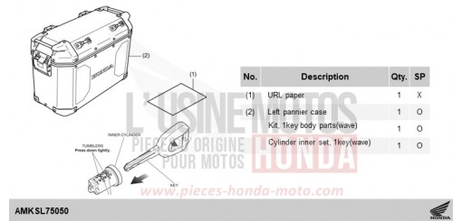 KIT,L PANNIER CASE (AL) CRF1100D3R de 2024